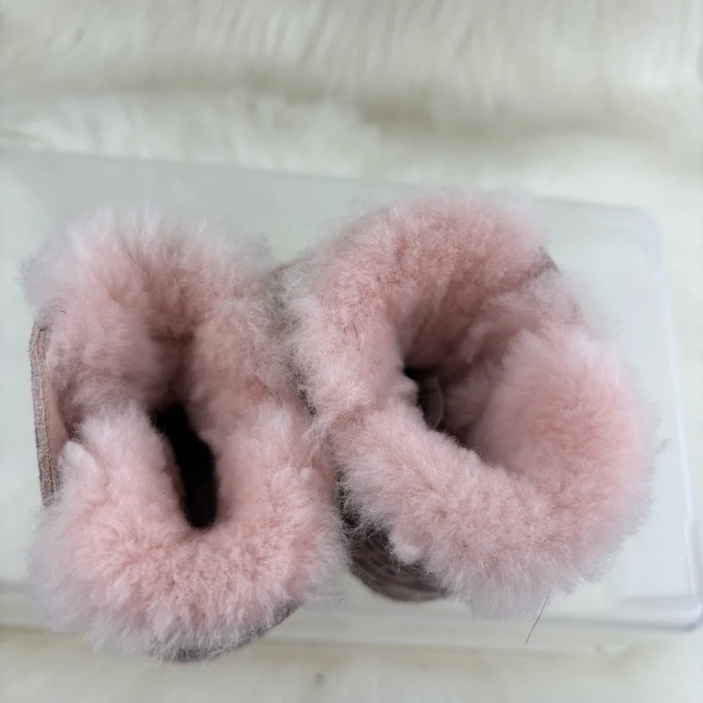 UGG Blush Cheetah Pink print Infant Booties Size 0/1